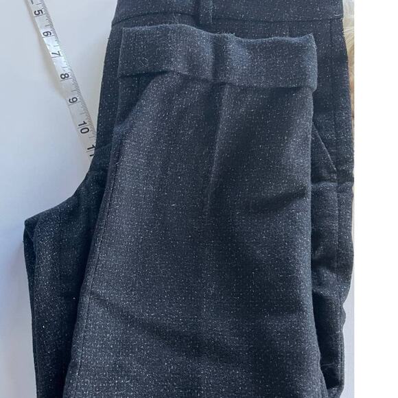 Club Monaco Pants Womens Size 2 Black Betia Textured Cuffed Hem Trouser Wool - Picture 11 of 11